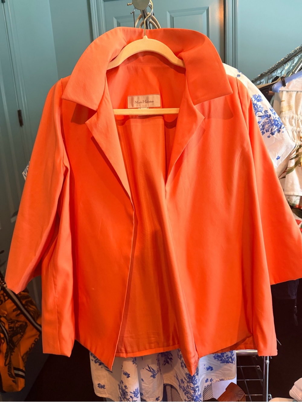 Bright Coral Open-Front Women's Cape/Duster
